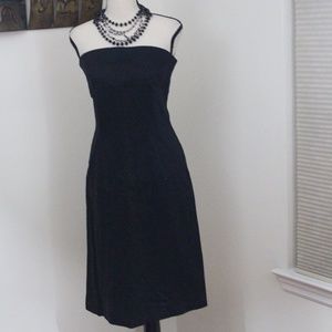 B.Moss , black strapless dress.....
